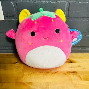 NWT Squishmallows 8" Blacklight Gwendolyn Plush Toy Strawberry Fruit Bat